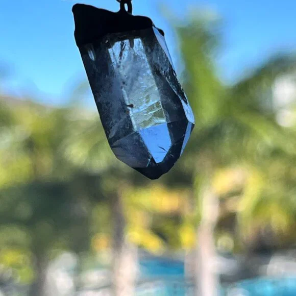 Clear Quartz Crystal Point Pendant - Picture 7 of 9